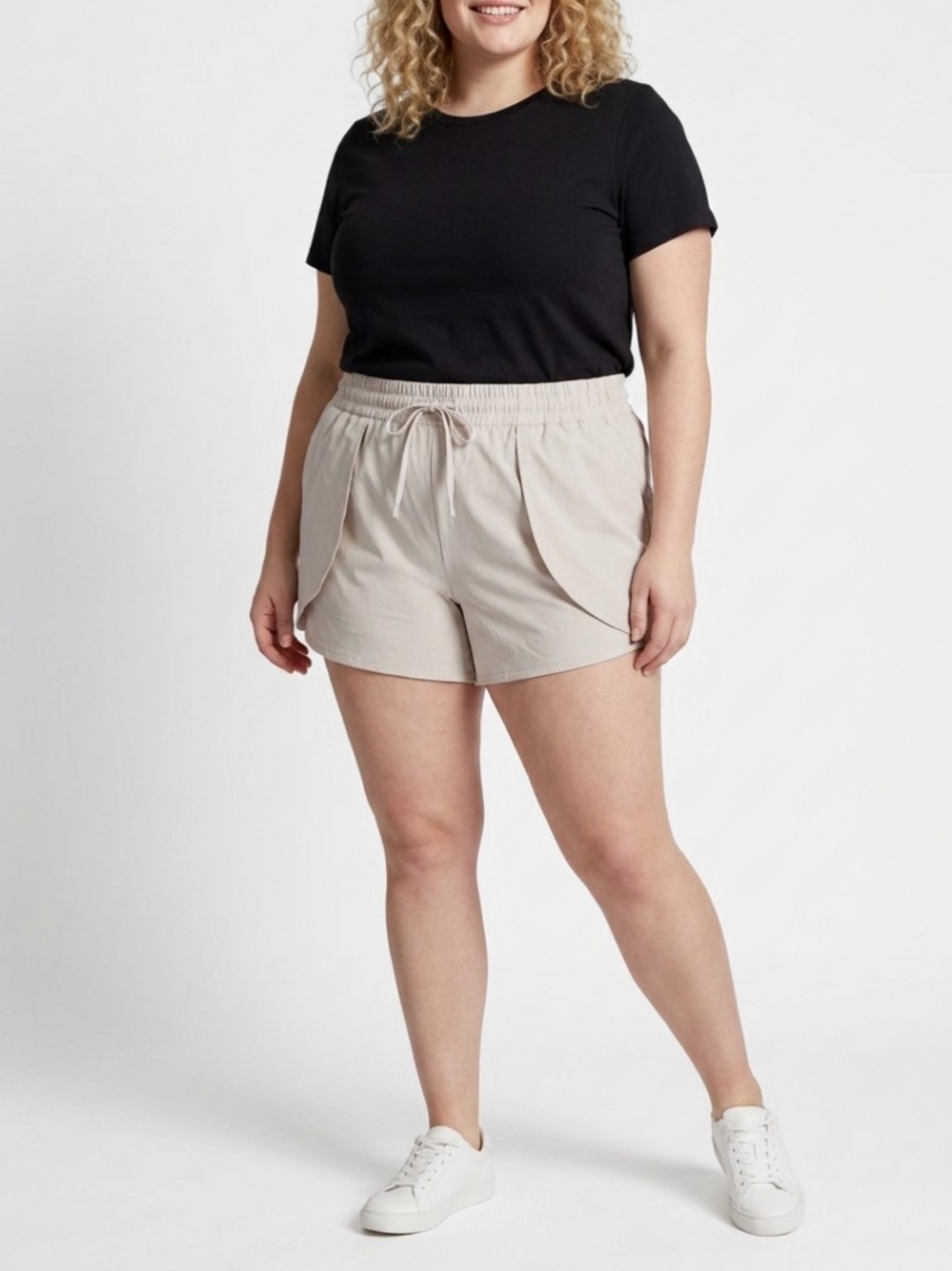 Sincerely Jules Beige Drawstring Athletic Shorts